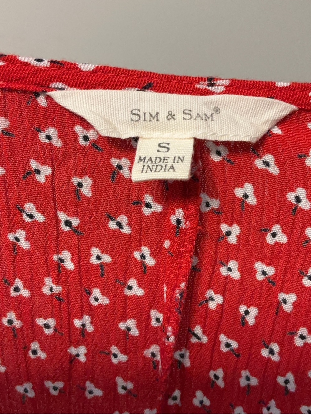 Sim & Sam Red Patterned Sleeveless Top - Picture 8 of 8